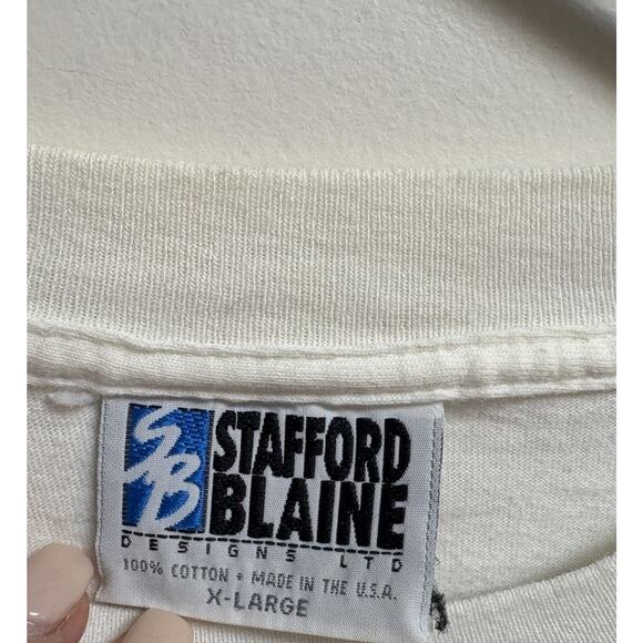 Vintage 90s Mary Engelbreit Winter Roses Long Sleeve Tee XL Stafford Blaine USA - Picture 4 of 9